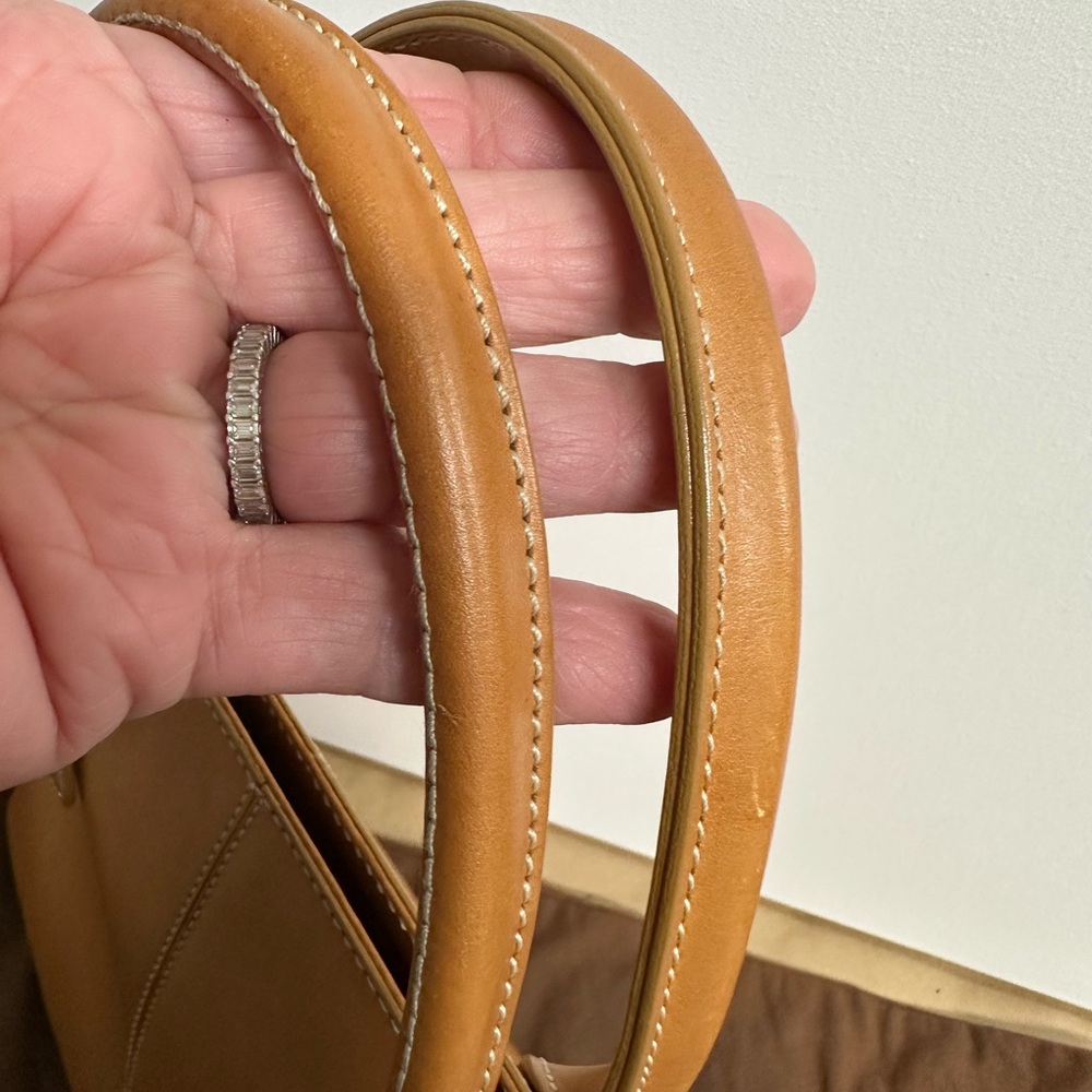 Tod's Cognac Leather Tote with Top Handles - Picture 3 of 11